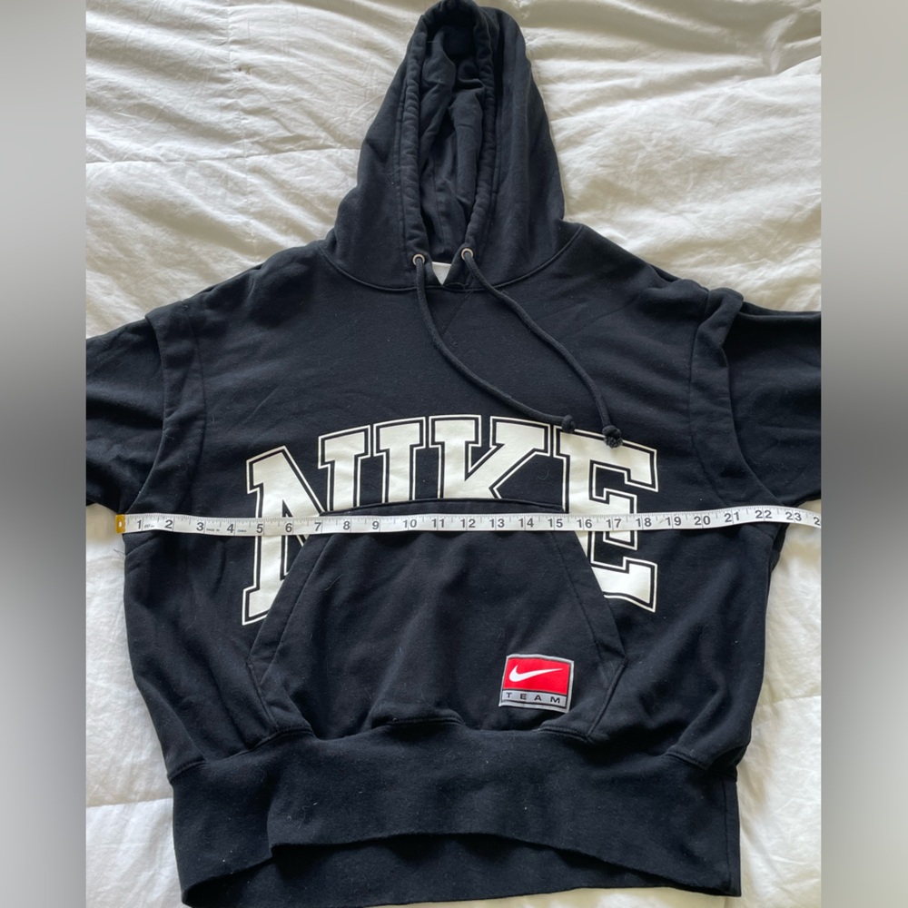 Nike Black Oversized Hoodie XS | Bold Arch Logo Pullover | Streetwear Essential - Picture 10 of 11